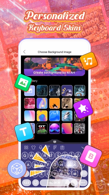 تصاویر V Keyboard - DIY Themes, Fonts ++