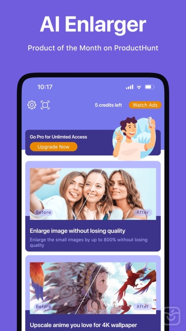 تصاویر AI Enlarger: for Photo & Anime ++
