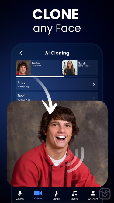 تصاویر Voice & Face Cloning: Clony AI ++