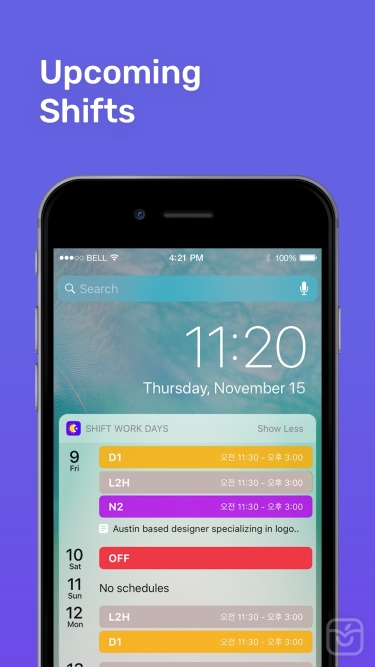 تصاویر Shift Days - Work Tracker ++