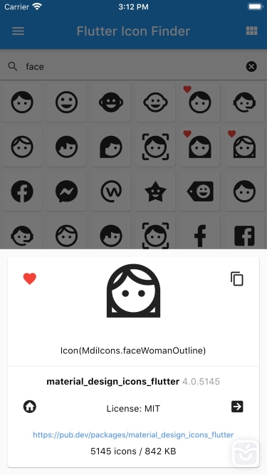 تصاویر Flutter Icon Finder