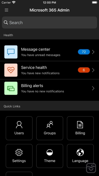 تصاویر Microsoft 365 Admin