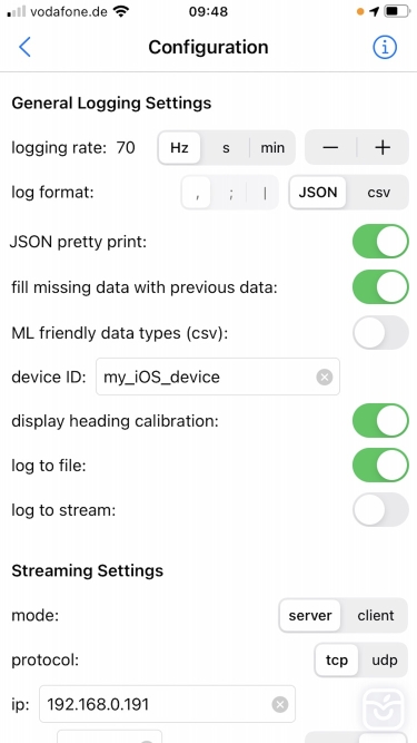 تصاویر SensorLog