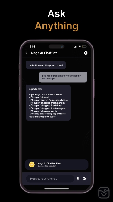 تصاویر Mage AI Chatbot ++