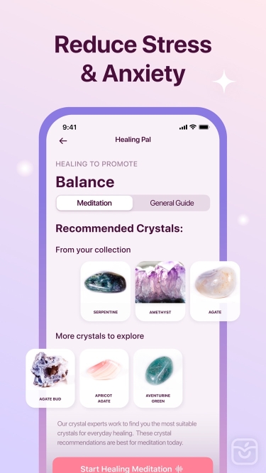 دانلود اپلیکیشن Healing Pal: Crystal Guide ++ برای آیفون | آی اپس - اپ  استور ایرانی