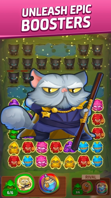 تصاویر Cat Force – PvP Match 3 Game