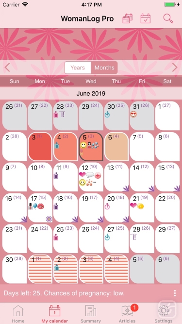 تصاویر WomanLog Pro Calendar