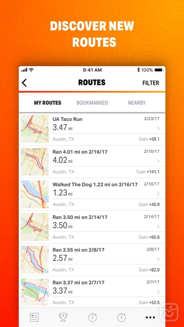 تصاویر Map My Ride by Under Armour