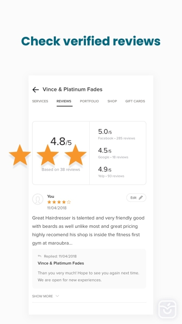 تصاویر Booksy for Customers