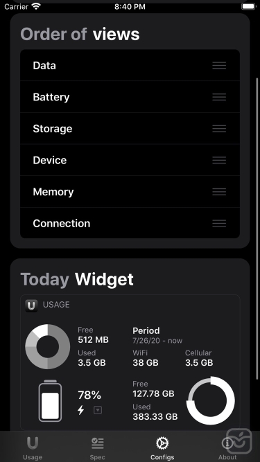 تصاویر Usage Widgets ++