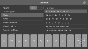 تصاویر ScaleBud - AUv3 MIDI Keyboard