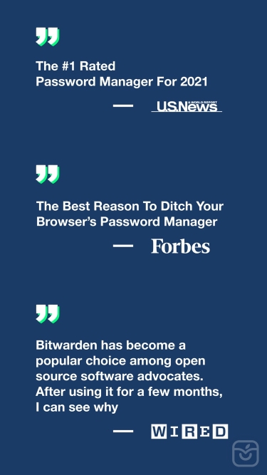 تصاویر Bitwarden Password Manager
