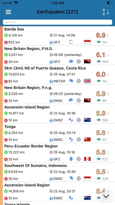 تصاویر Earthquake+ Alerts, Map & Info