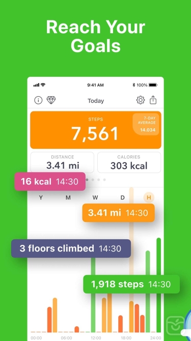 تصاویر Stepz - Step Counter & Tracker