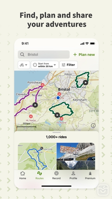 تصاویر komoot - hike, bike & run ++
