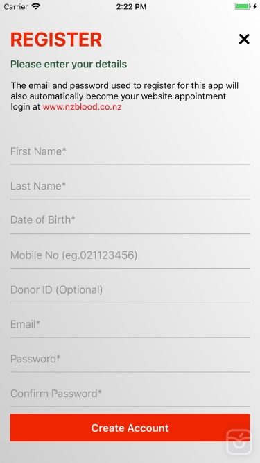 تصاویر NZ Blood Service Donor App