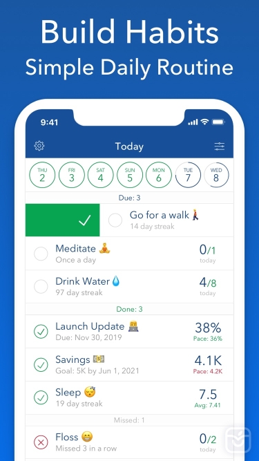 تصاویر Strides: Goal & Habit Tracker