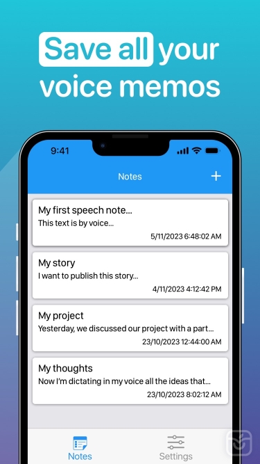 تصاویر Speech to Text: Voice memos ++