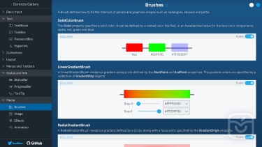 تصاویر NoesisGUI Controls Gallery