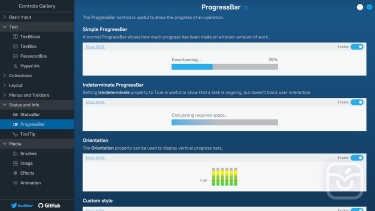 تصاویر NoesisGUI Controls Gallery