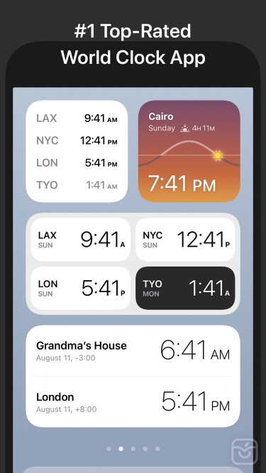 تصاویر World Clock Widget ++