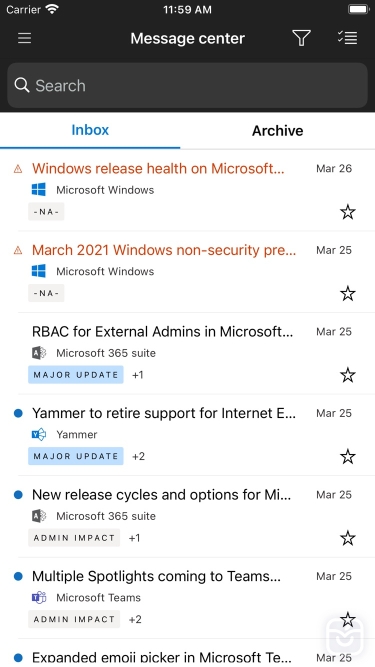 تصاویر Microsoft 365 Admin