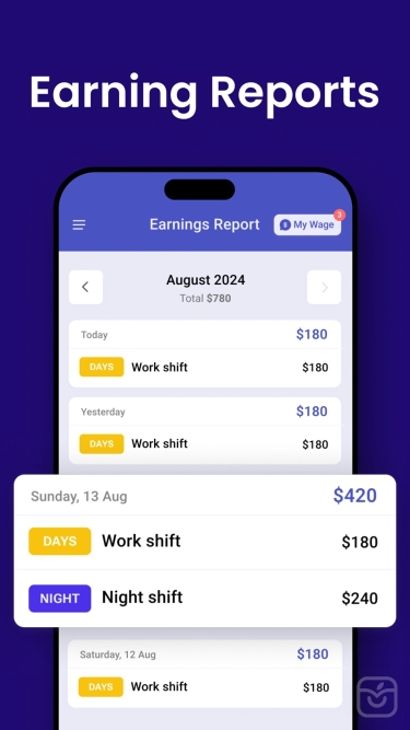 تصاویر Shift Days: Work Hour Calendar