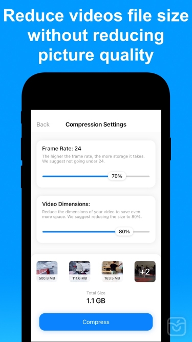 تصاویر Compress Videos & Resize Video ++