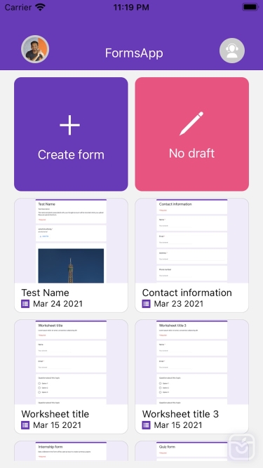 تصاویر FormsApp : Manage your forms
