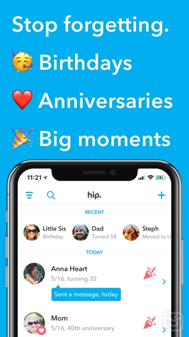 تصاویر hip: Birthday Reminder App ++