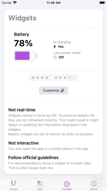 تصاویر Usage Widgets ++