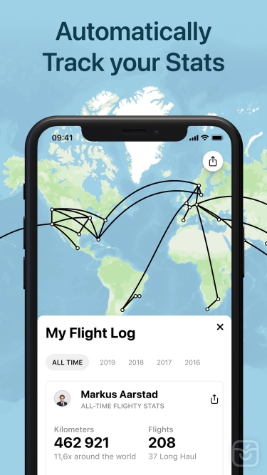 تصاویر Flighty - Live Flight Tracker ++