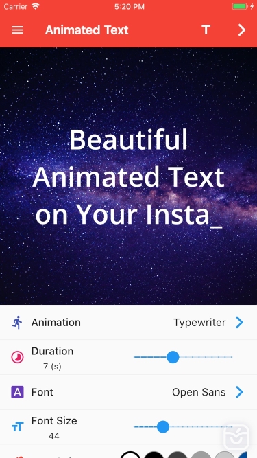 تصاویر Animated Text for Instagram