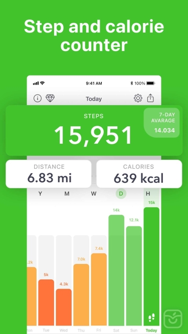 تصاویر Stepz - Step Counter & Tracker