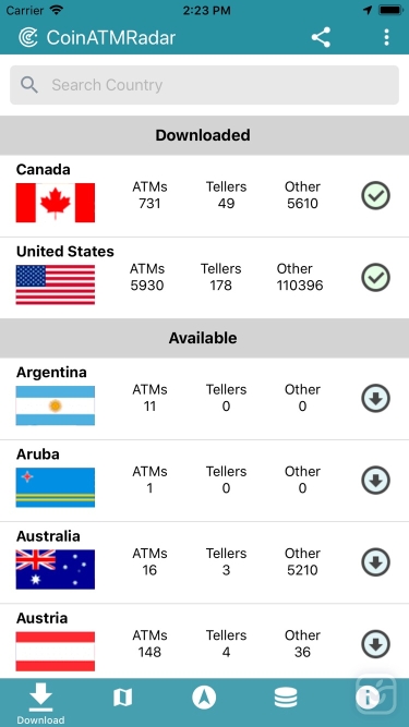 تصاویر CoinATMRadar - Bitcoin ATM Map