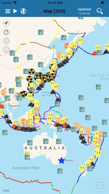 تصاویر Earthquake+ Alerts, Map & Info