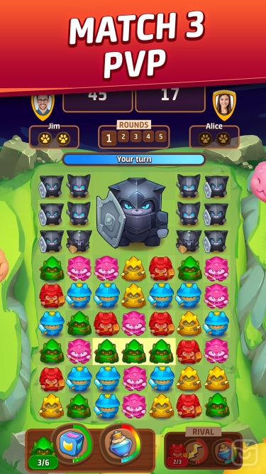 تصاویر Cat Force – PvP Match 3 Game