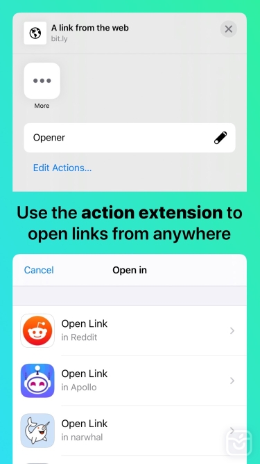 تصاویر Opener ‒ open links in apps ++