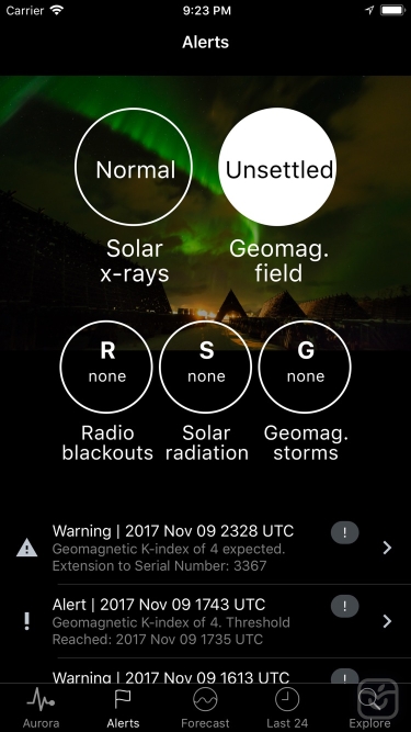 تصاویر Space Weather App
