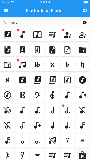 تصاویر Flutter Icon Finder