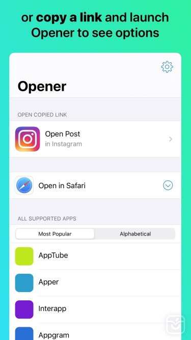 تصاویر Opener ‒ open links in apps ++