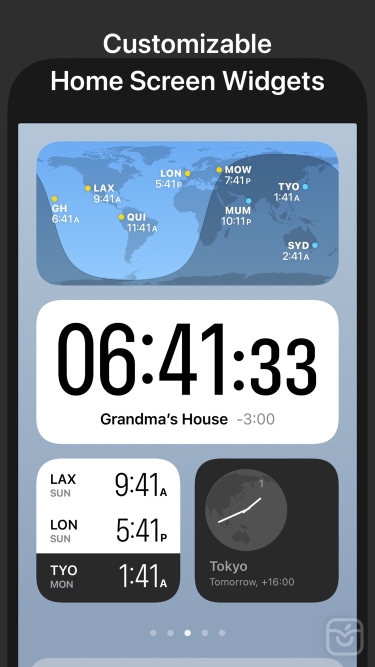 تصاویر World Clock Widget ++