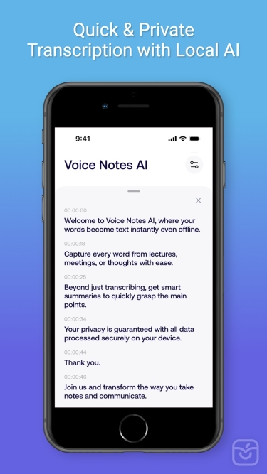 تصاویر Voice Notes AI Live Transcribe ++